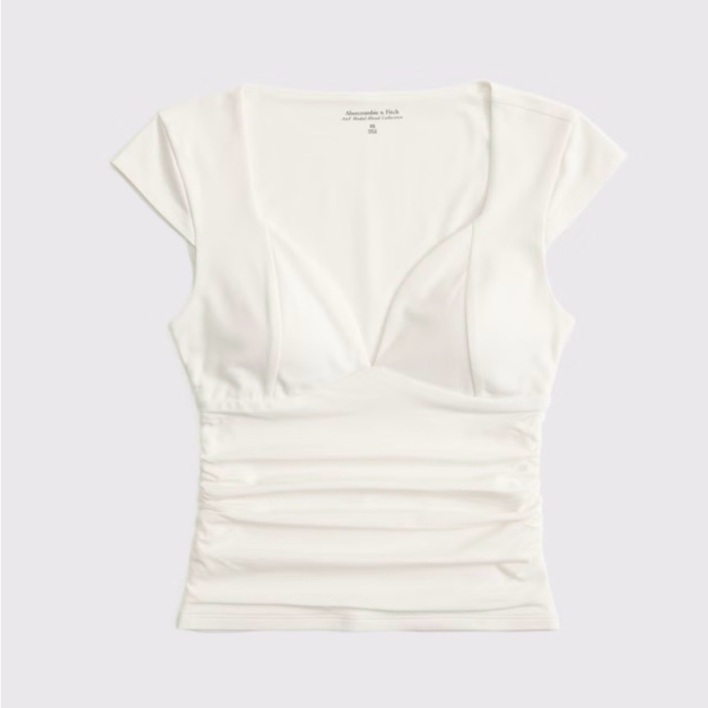 Abercrombie The A&F Zoe Bra-Free Top in Cream